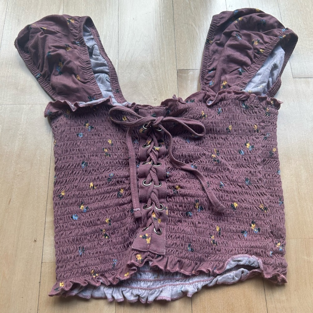 Pink Floral Me to We Pacsun Crop Top